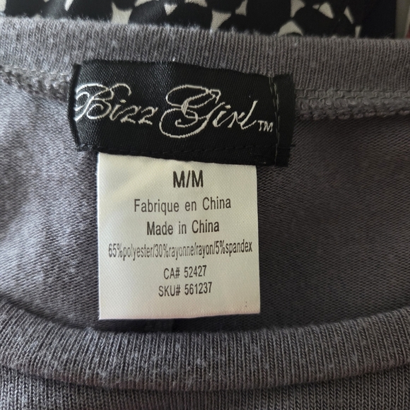 Bizz Girl Chic Asymmetrical Gray Dress with Embellishments Size Med - Picture 5 of 5